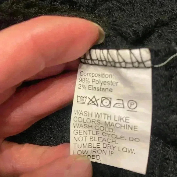 SHEIN Cowl Neck waffle pattern in black with cuffs & cowl neck in gray size MED - Picture 7 of 7